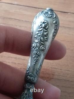 Antique solid silver seal, Minerva hallmark, 19th century, AD monogram