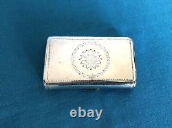 Antique solid silver snuff box VIEILLARD tobacco box Case no MINERVE