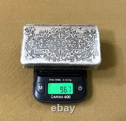 Antique solid silver snuff box / snuff container, MINERVA hallmark, niello decoration, 19th century