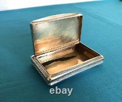'Antique solid silver snuffbox VIEILLARD tobacco box MINERVE hallmark'