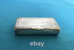 Antique solid silver snuffbox VIEILLARD tobacco box MINERVE marked case