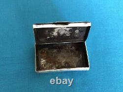 Antique solid silver snuffbox VIEILLARD tobacco box MINERVE marked case