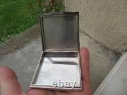 Antique square box in solid silver and vermeil, 101 g