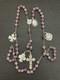 Antique Sterling Silver Faceted Agate Bead Rosary