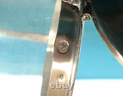 Antique tripod mustard pot in solid silver with first rooster hallmark, crystal without Minerva mark