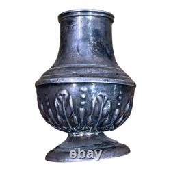 Antique vintage salt and pepper shakers in engraved solid silver