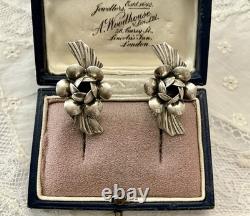 Art Deco 1930 Solid Silver, Antique Screw-Back Earrings