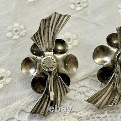 Art Deco 1930 Solid Silver, Antique Screw-Back Earrings