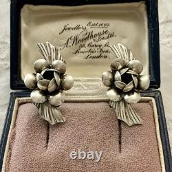 Art Deco 1930 Solid Silver, Antique Screw-Back Earrings