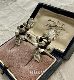 Art Deco 1930 Solid Silver, Antique Screw-Back Earrings