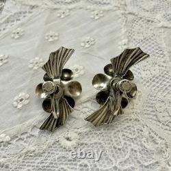 Art Deco 1930 Solid Silver, Antique Screw-Back Earrings Art Deco 1930 Solid Silver, Antique Screw-Back Earrings