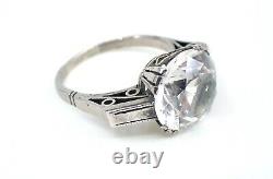 Art Deco 1930 T54 Old Solitaire Ring In Solid Silver