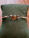 Art Deco Amber, Sterling Silver, Beautiful Vintage Opening Bracelet, Hallmark