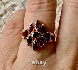 Art Deco Ancient 14k Gold Ring Pink, Silver Massif, True Amethyst Sapphire