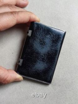 Art Deco - Antique 925 Silver Box Enamelled in Black and Set with Marcasites
