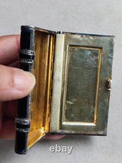 Art Deco - Antique 925 Silver Box Enamelled in Black and Set with Marcasites