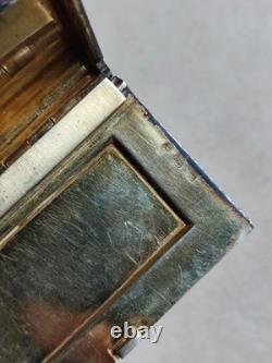 Art Deco - Antique 925 Silver Box Enamelled in Black and Set with Marcasites