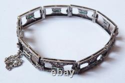 Art Deco Antique Silver Silver Silver Bracelet Circa 1925