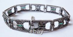 Art Deco Antique Silver Silver Silver Bracelet Circa 1925