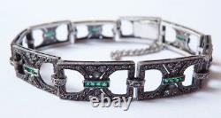 Art Deco Antique Silver Silver Silver Bracelet Circa 1925