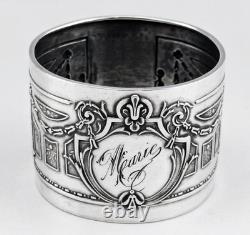Art Deco Antique Solid Silver Napkin Ring, Minerva hallmark