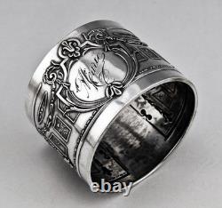 Art Deco Antique Solid Silver Napkin Ring, Minerva hallmark