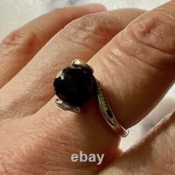 Art Deco Onyx, Topaz, Solid Silver Original Vintage Ring