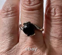 Art Deco Onyx, Topaz, Solid Silver Original Vintage Ring