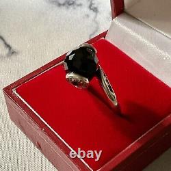 Art Deco Onyx, Topaz, Solid Silver Original Vintage Ring