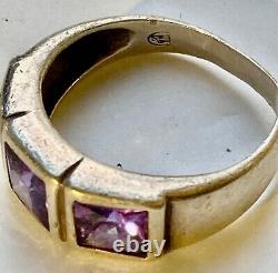 Art Deco Ring, Vintage Solid Silver Tank and Amethyst Jewelry