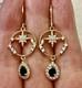 Art Deco Sapphire, Topaz, Gold, Silver, Beautiful Antique Earrings