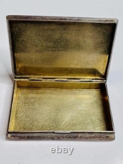 Art Deco box in solid 935 silver with turquoise guilloché enamel, antique casket