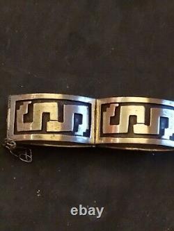 Articulated Cuff Bracelet in 50g Solid Silver, 19th Century Antique