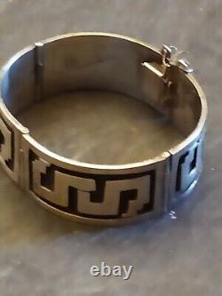 Articulated Cuff Bracelet in 50g Solid Silver, 19th Century Antique