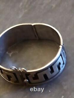 Articulated Cuff Bracelet in 50g Solid Silver, 19th Century Antique