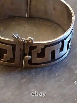 Articulated Cuff Bracelet in 50g Solid Silver, 19th Century Antique