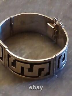 Articulated Cuff Bracelet in 50g Solid Silver, 19th Century Antique