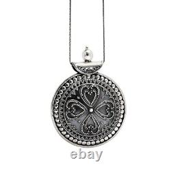 Artisan 925 Solid Silver Antique-Look Pendant Jewelry V21