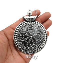 Artisan 925 Solid Silver Antique-Look Pendant Jewelry V21