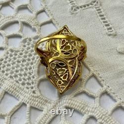Authentic Multicolor Sapphire, Antique Ring in Gold, Silver