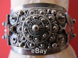 Awesome Ethnic Bracelet Cuff Open Old Silver By 950