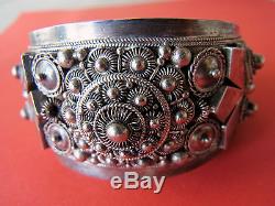 Awesome Ethnic Bracelet Cuff Open Old Silver By 950