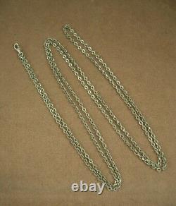 BEAUTIFUL VINTAGE LONG SILVER NECKLACE in SOLID SILVER 146cm