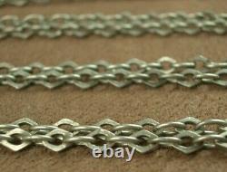 BEAUTIFUL VINTAGE LONG SILVER NECKLACE in SOLID SILVER 146cm