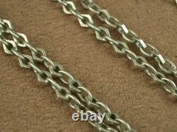 BEAUTIFUL VINTAGE LONG SILVER NECKLACE in SOLID SILVER 146cm