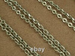 BEAUTIFUL VINTAGE LONG SILVER NECKLACE in SOLID SILVER 146cm