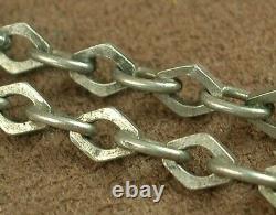 BEAUTIFUL VINTAGE LONG SILVER NECKLACE in SOLID SILVER 146cm