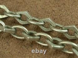 BEAUTIFUL VINTAGE LONG SILVER NECKLACE in SOLID SILVER 146cm