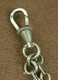BEAUTIFUL VINTAGE LONG SILVER NECKLACE in SOLID SILVER 146cm