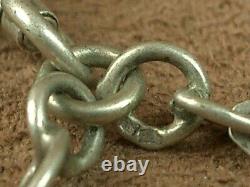 BEAUTIFUL VINTAGE LONG SILVER NECKLACE in SOLID SILVER 146cm